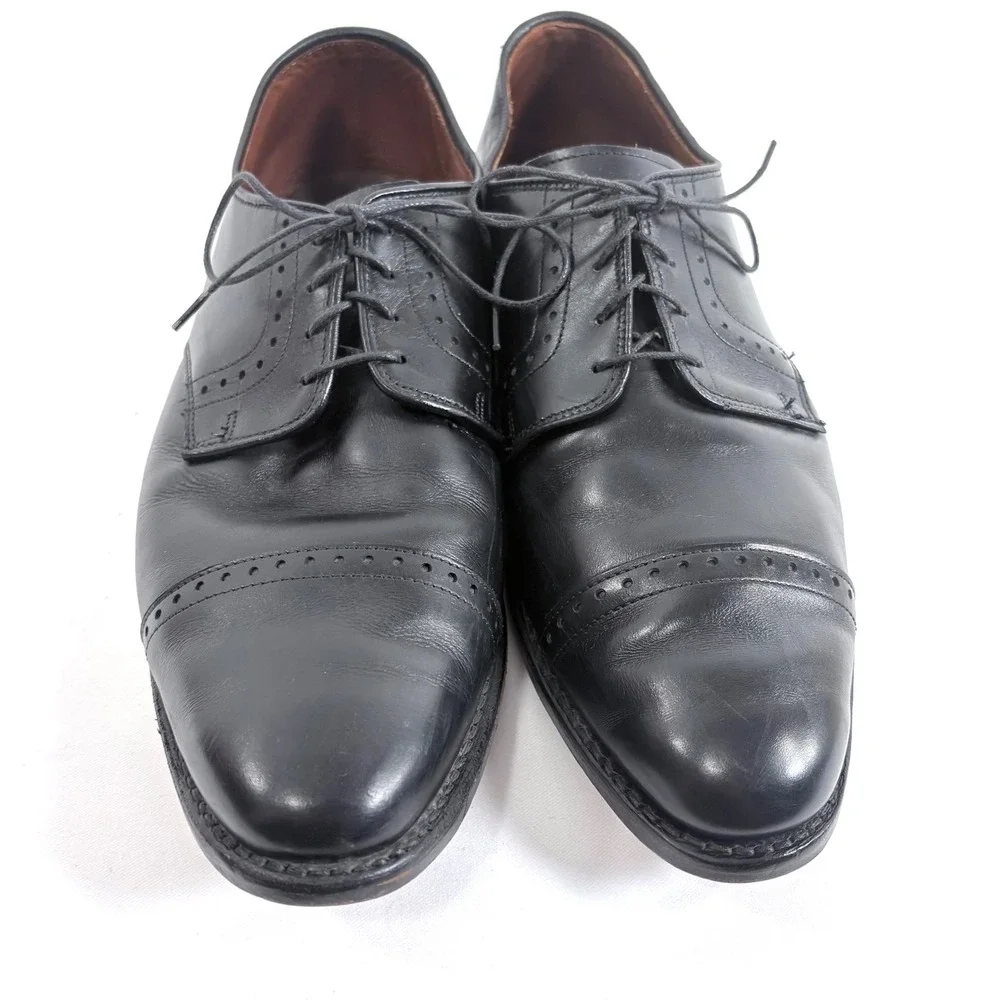Allen Edmonds Clifton Blucher Black Leather Cap Toe Dress Shoes 3308 Mens 13 B